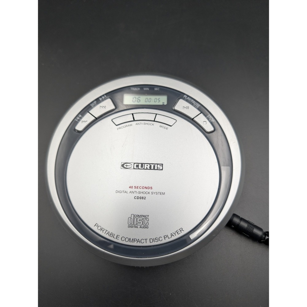 Curtis CD082 Portable CD Player Silver 40s Anti Shock Personal Disc Music